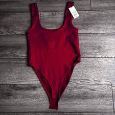 NWT A New Day Red Sleeveless Tank Bodysuit Shelf Bra Sz Medium