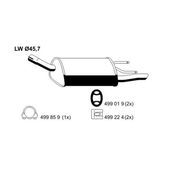 Ernst EndschalldäMpfer SchalldäMpfer FüR Opel Corsa B 1.2I 16V-image