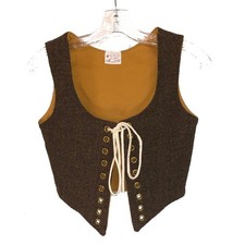 Renaissance Bodice for Participants Brown Weave Reversible Boned New Sz 4 Approx