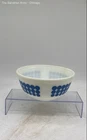Pyrex White With Blue Polka Dot Round Shape Glass Mixing Bowl With Clear Lid