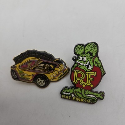 Rat Fink Enamel Pin & Beatnik Bandit II Pushback Pin | Lot of 2