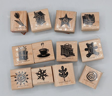 2000 Stampin Up Wood Mounted Rubber Stamps Lot of 12 Portfolio Collection II