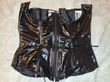 Gr M, BLACK LEVEL, Unterbrustcorsage, Korsett, Lack, schwarz, Gr 38/40