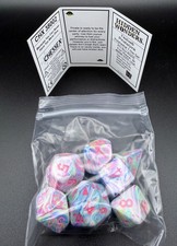 Chessex 38002 Hidden Wonders Festive Pinata / pink Polyhedral 7 Dice Set