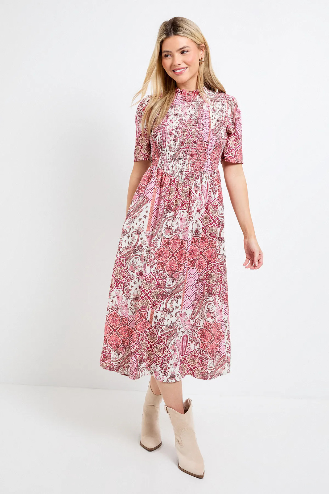 Dorothy Perkins Pink Midi Dress Womens Occasion Dresses