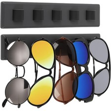 2 Pack Wooden Sunglasses Organizer Wall Mounted - Rustic Sunglass Holder for ...