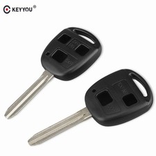 KEYYOU 2-Button Replacement Key Shell Case for Toyota Yaris, Prado, Tarago, Cam