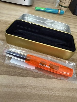 Kaweco Ice Sport Orange Fountain Pen 1.9 Stub Rare Discontinued Germany NIB