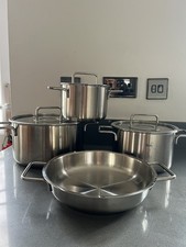 Fissler Pure Collection Stainless Steel Cookware 7-piece Set Stock Pots & Pan 
