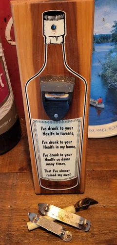 Vintage Beer Opener Wood Sign Plaque Coors Bud Beer Opener Bar Decor Breweriana