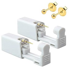 2 Pack Self Ear Piercing Gun EarringDisposable Piercing Kit No Pain Easy Use ..