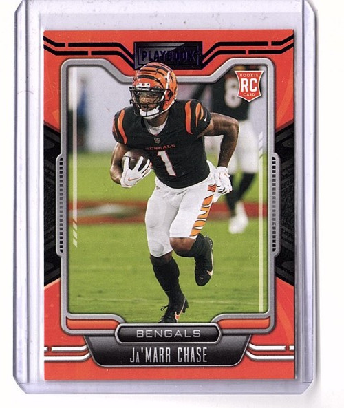 Ja'Marr Chase RC 2021 Panini Playbook #105 Purple Parallel