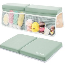 Grey Green Bath Kneeler, Elbow Rest Pad Set, Thick, Quick Dry, Toy Organizer