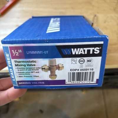 Watts LFMMVM1-UT Thermostatic Mixing Valve Manual Brass 1/2 in NPT Water