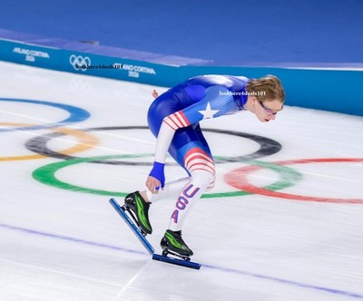 Jordan Stoltz Photo 5x7 Olympics 2026 500m Speed Skating Gold Medal Milan