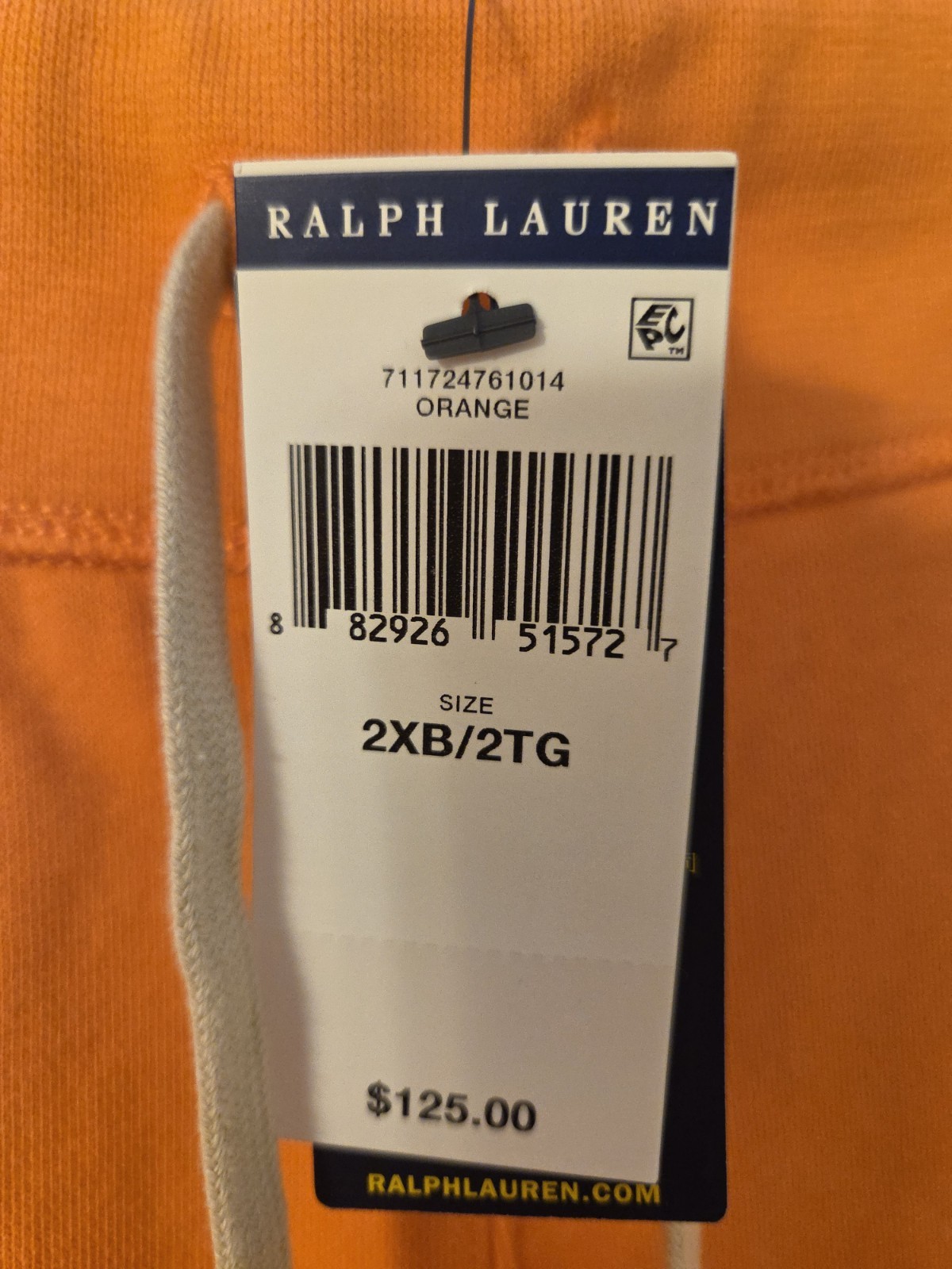 Polo Ralph Lauren uomo 2XB doppia maglia joggers arancione felpa verde pony $125