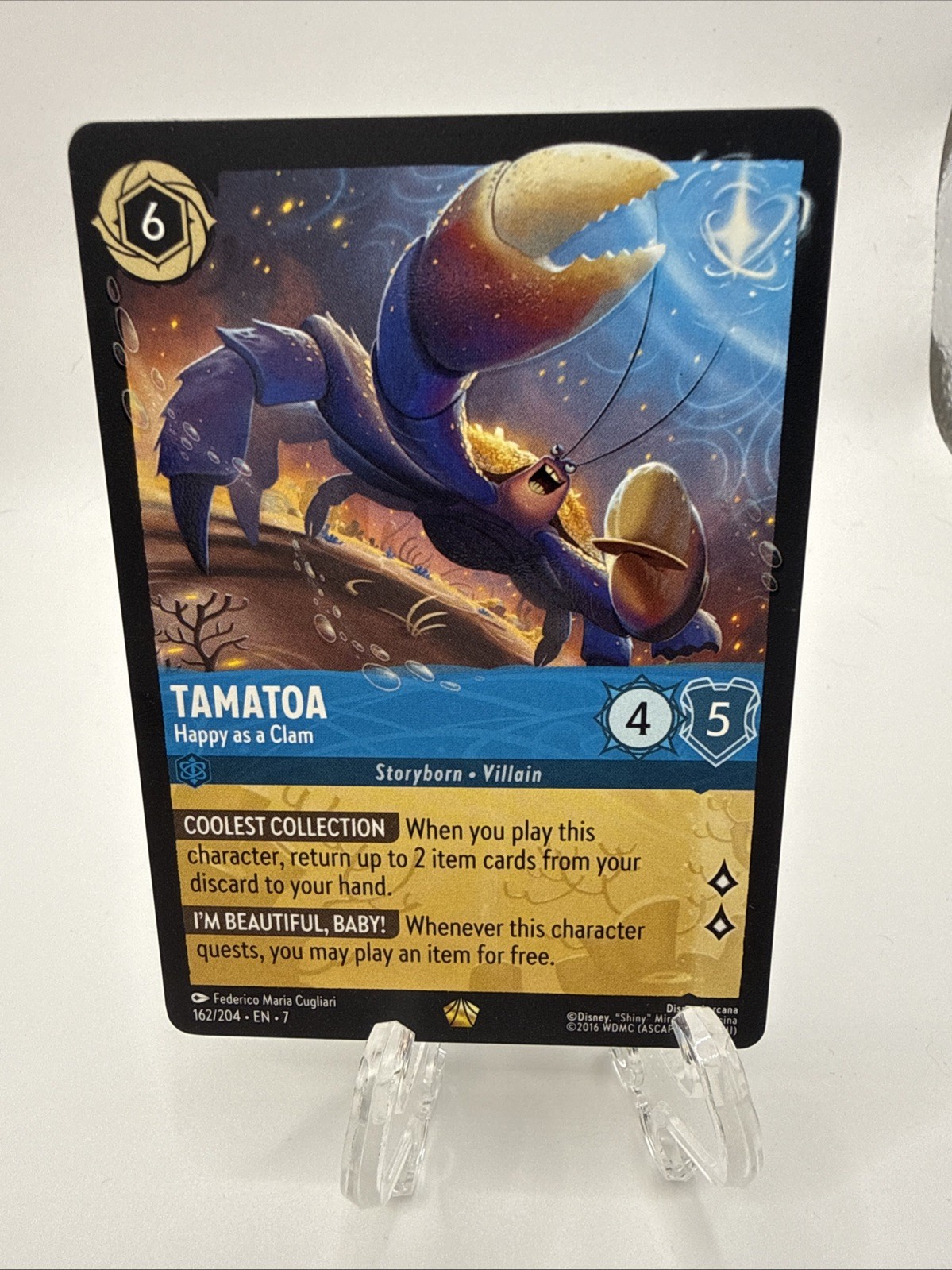 Tamatoa Happy as a Clam 162/204 Legendary Lorcana Archazia's Island Regular