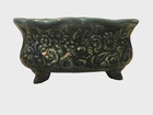 Vintage Planter Hull # B32 USA  Green Footed 7 Inches Long Floral Design