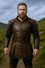 Medieval Handmade Brown Leather Armor Set: Medieval LARP Cosplay Costume