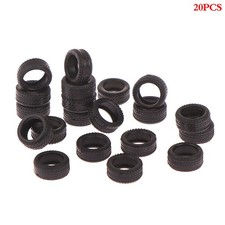 20PCS 1/64 Reifen Haut Auto Modell Szene Zubehör Reifen Räder Auto Modell Szene