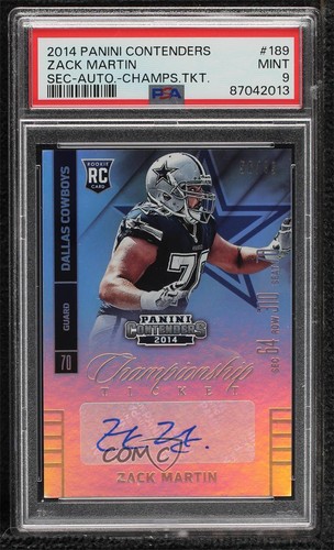 Zack Martin [Seat Autograph Championship Ticket] #189 2014 Panini Contenders card