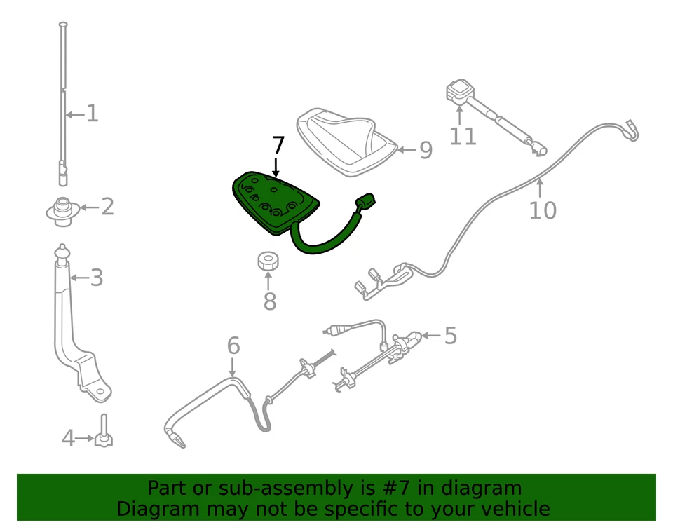 Genuine Nissan Satellite Antenna 28208-9BU0B - Image 2 of 2
