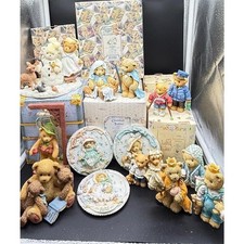 Cherished Teddies Enesco Figurine Lot Bernard Bernice Hope Faith Plaques Vintage