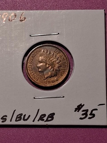1906 IHC INDIAN HEAD CENT. MS/ BU/RB.