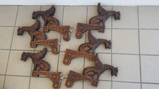 Lot 6 anciens grands bras de lustre gothique en bois  en forme de dragons