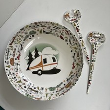 Cuenco informal para servir de melamina para campamento con juego de servir RV camping entretenimiento al aire libre
