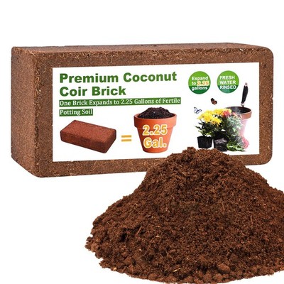 Coco Coir Brick Growing Medium Compressed Coconut Fiber Husk Substrate 7.8x3.9x1