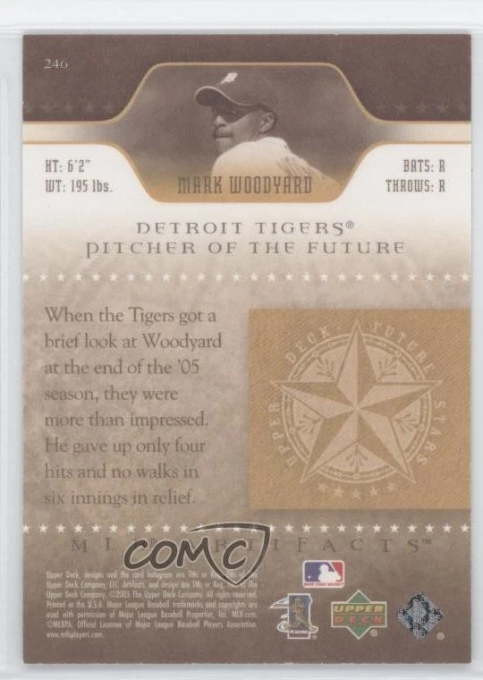 2005 Upper Deck Artifacts Future Stars Blue /100 Mark Woodyard #246 - Image 2 of 2