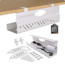 Under Desk Cable Management Tray no Drill   Wire Management - Cord Organizer ...