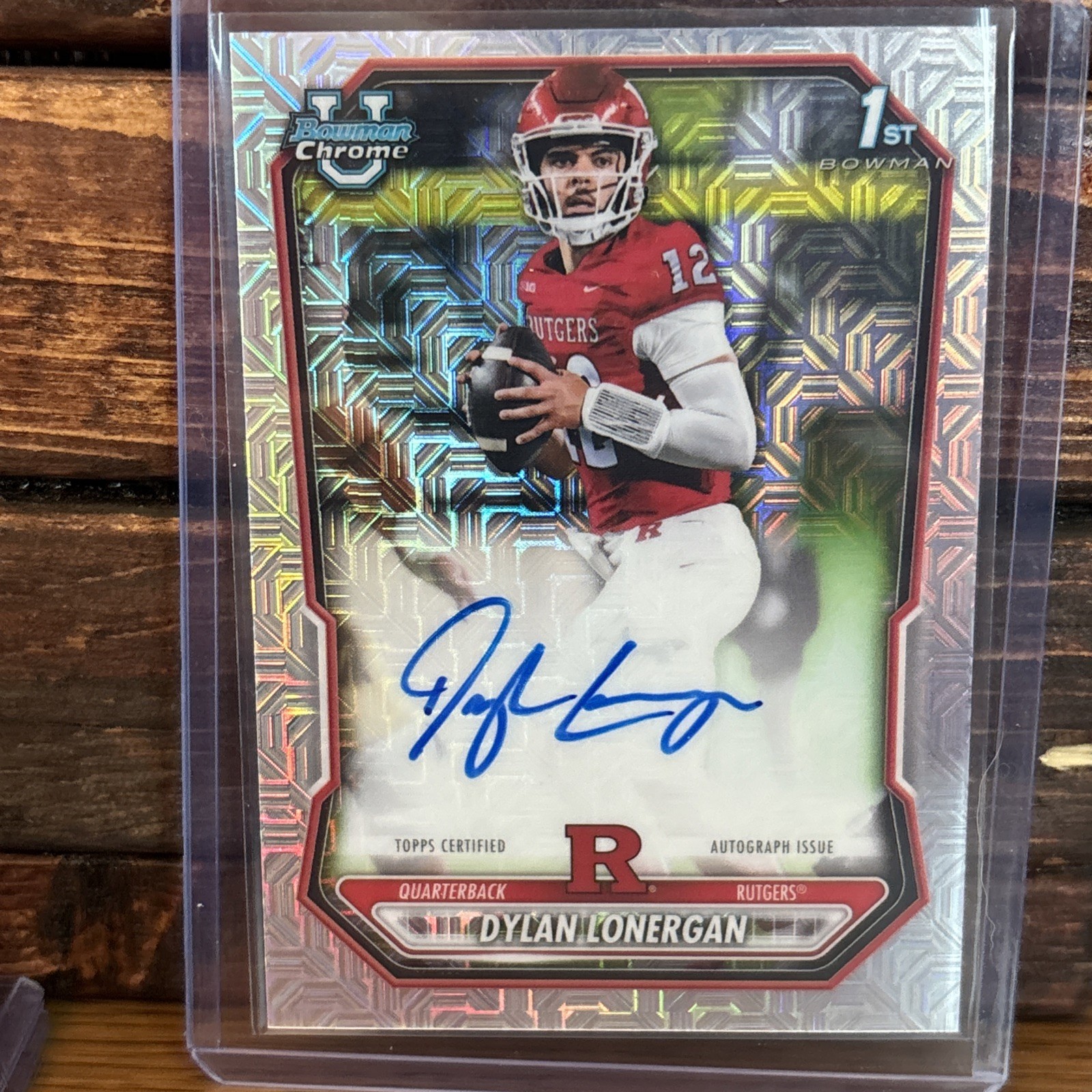 2026 BOWMAN CHROME 1ST DYLAN LONERGAN AUTO MOJO REFRACTOR ROOKIE #BCPADL RUTGERS