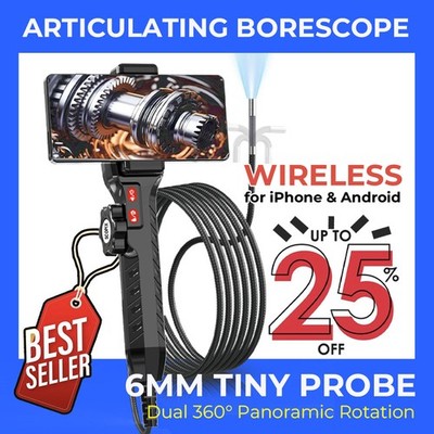 50%OFF SCOPIX 360° 2-Way Articulating Borescope Inspection Camera For Phones