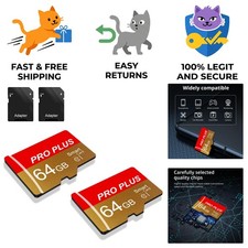 High-Speed 64GB TF Card Bundle with Adapter - Ideal for Cameras & Smartphones