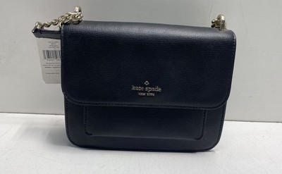 Kate Spade Black Refined Grain Leather K8518 Flap Chain Crossbody Bag NWT