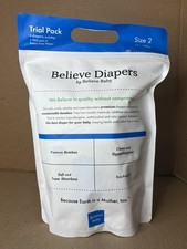 Bamboo Diapers Believe Diapers Trial Pack Size 2 12-18 lbs 6 Eco-Friendly New