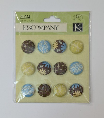 #ad Roam Fabric Covered Scrapbooking Brads Metal Art By Kamp;Company RARE $6.29