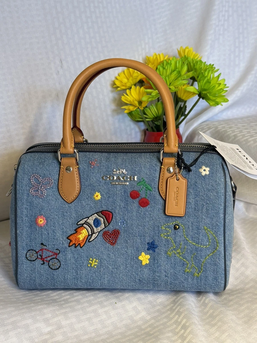 バッグ Rare Coach Signature 2186 Denim Satchel Coach Denim Exterior Satchel/Top Handle Bag Handbags & Bags for