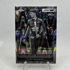 2025 Topps Chrome F1 Oliver Bearman On The Move Refractor #186 Haas RC