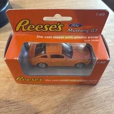 Reese’s Ford Mustang GT Die Cast Collectible Toy Car Orange Candy Promo