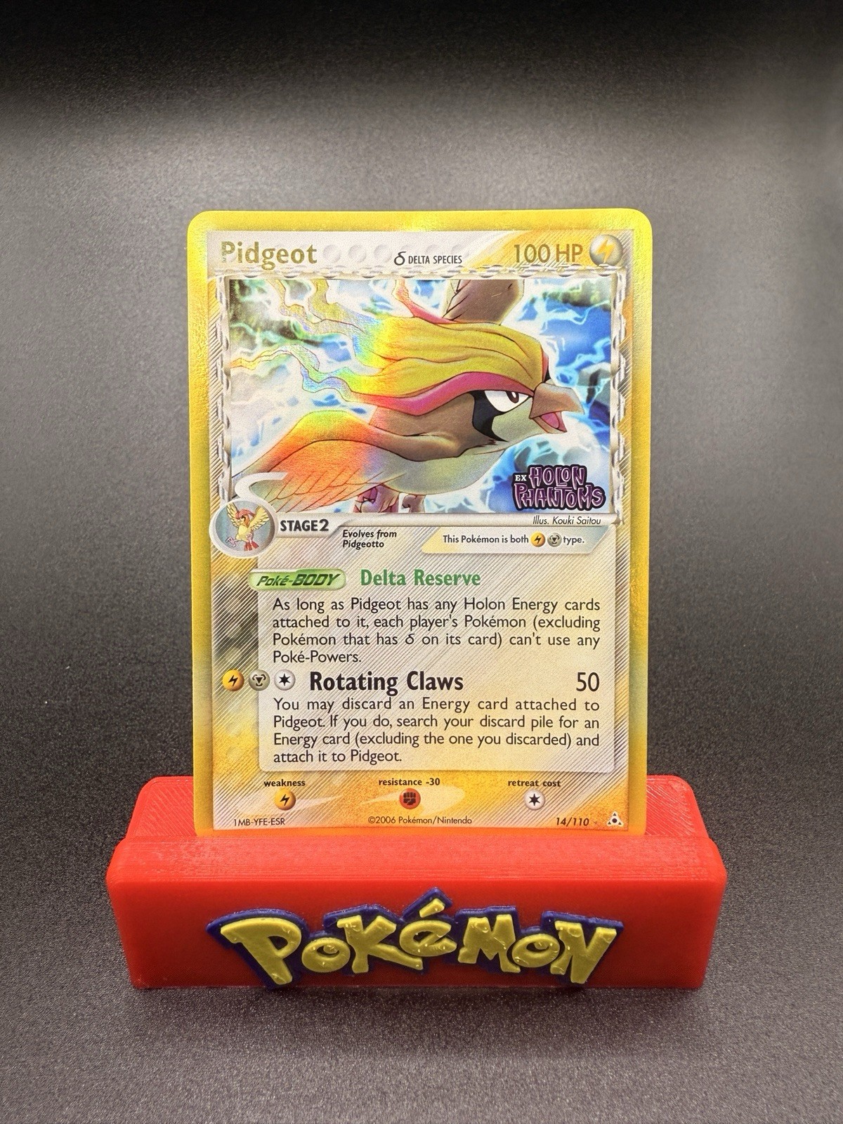 Pokemon TCG 2006 Pidgeot EX Holon Phantoms Reverse Holo STAMPED 14/110 NM