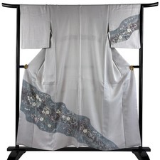 JAPANESE KIMONO HOMONGI Light Purple 156.5cm 5 ft 2 in PURE SILK AA8833