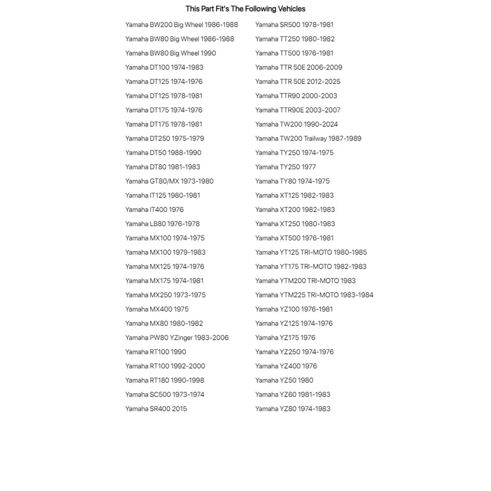 Kit de cojinetes de vástago de dirección Tusk para Yamaha PW80 YZinger 1983-2006 Foto 2 de 3