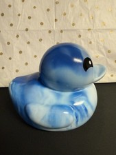 6in Large Rubber Duck Tye Dye Blue and white Duck