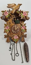 Engstler Cuckoo Clock Hand Painted Roses 522/9 Repair or Parts