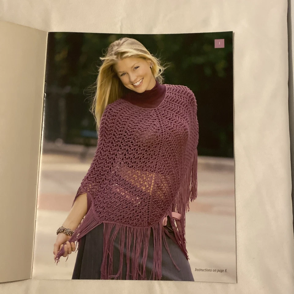 Poncho Perfection Book 4 Knit Designs 12 Pages Leisure Arts 2004 - Image 3 of 4