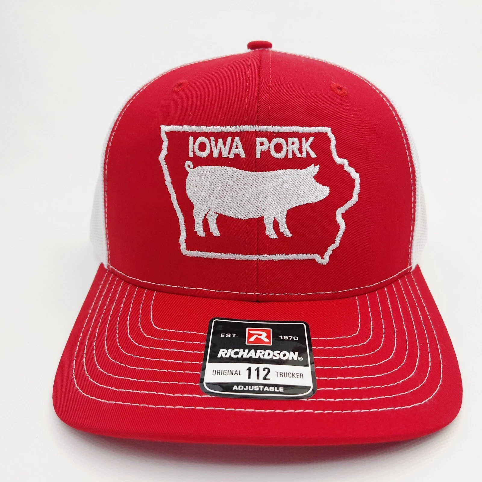 Iowa Pork Cap Hat Richardson 112 Mesh Trucker Snapback Direct Embroidered