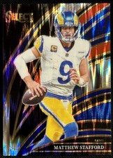 2025 Panini Select - Club Level Matthew Stafford #219 Red Blue Shock Prizm MVP